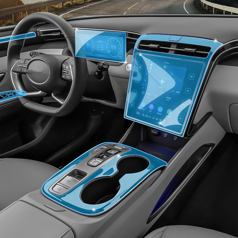 

Instrument Navigation Stickers Glass Window Lift Gear Panel Protection TPU Repair Protective Film For Hyundai Tucson NX4 2021