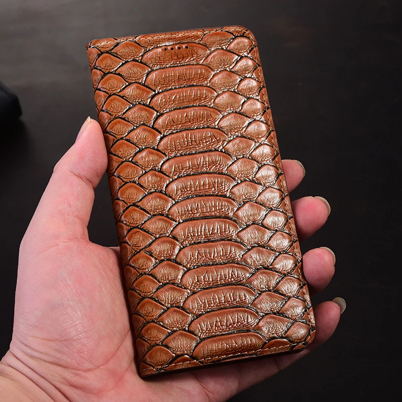 Винтажный чехол для телефона из натуральной кожи Python Sony Xperia XA XA1 XA2 XA3 Ultra XR XZ XZS XZ1 XZ2