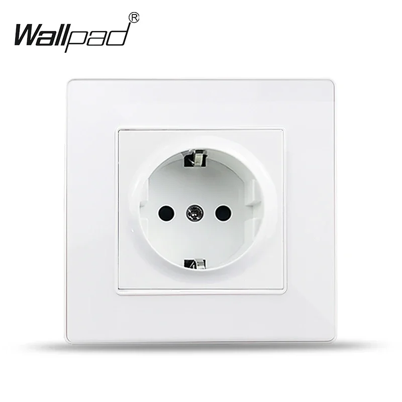 

Wallpad Белая круглая конновая белая акриловая панель Стандарт ЕС Настенная электрическая розетка