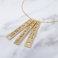 custom vertical bar necklace personalized names bar pendant necklace personalized nameplate jewelry gift for her mother gift