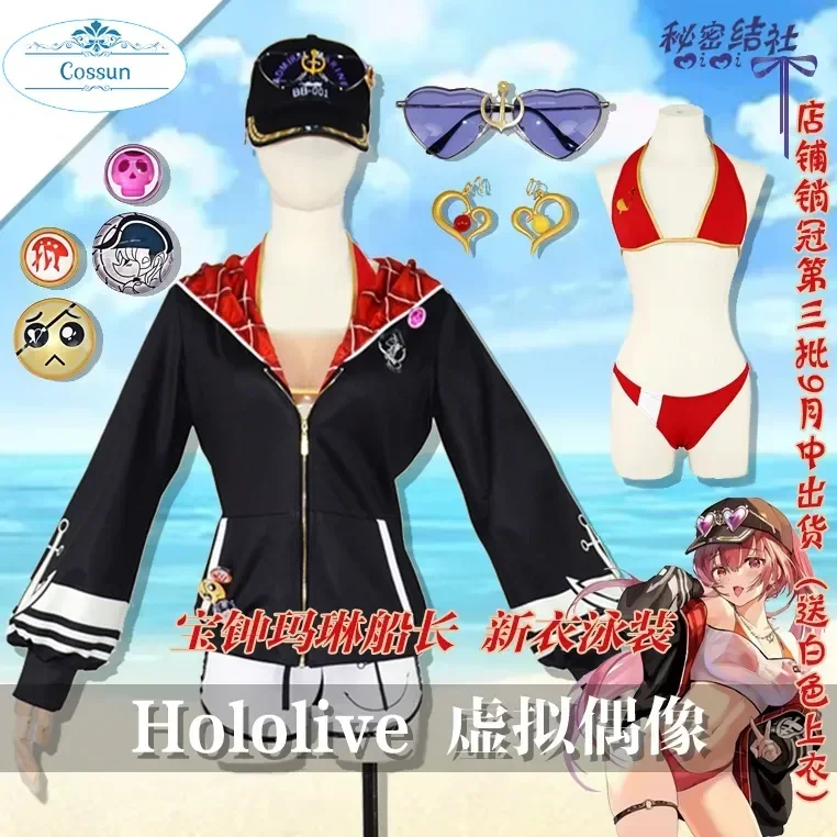 

VTuber Hololive Houshou Морской капитан бикини купальник униформа Косплей Костюм Хэллоуин вечеринка наряд для женщин девушек