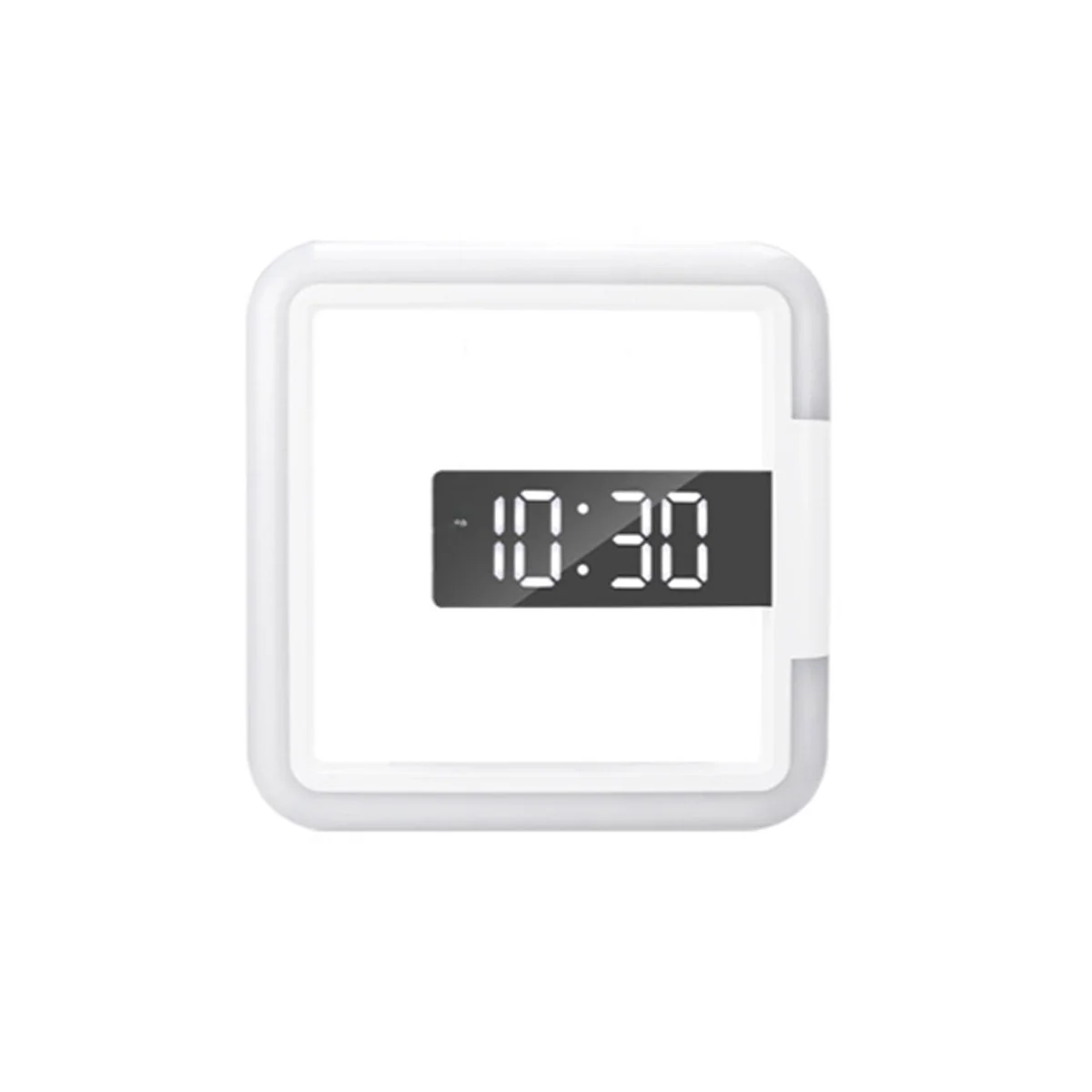 

Multifunctional Square RGB Clock Home Thermometer Digital Alarm Clock LED Mirror Skeleton Wall Clock