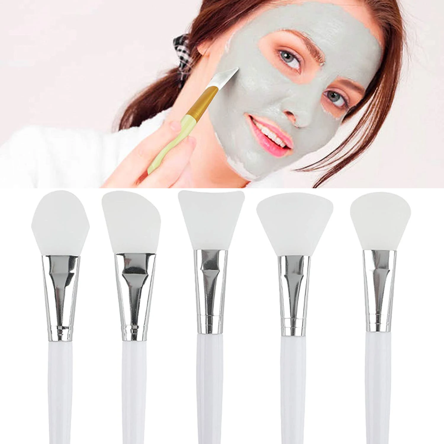 

Silicone Face Mask Brush for Mud Clay Mask DIY Facial Sleeping Mask Applicator Soft Makeup Foundation Brushes Beauty Tools