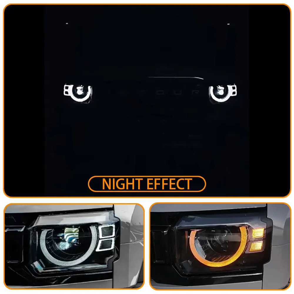 Car LED Headlight Assembly Fit for JETOUR Traveler T2 2023 Modified Defender Style Daytime Running Light Exterior Accessories