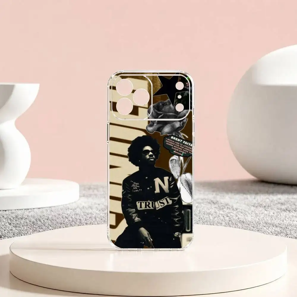 Фото Чехол для телефона Singer B-Brent Faiyaz Gift для iPhone 17 16 15 14 13 12 11 Mini Pro Max Plus, прозрачный №4