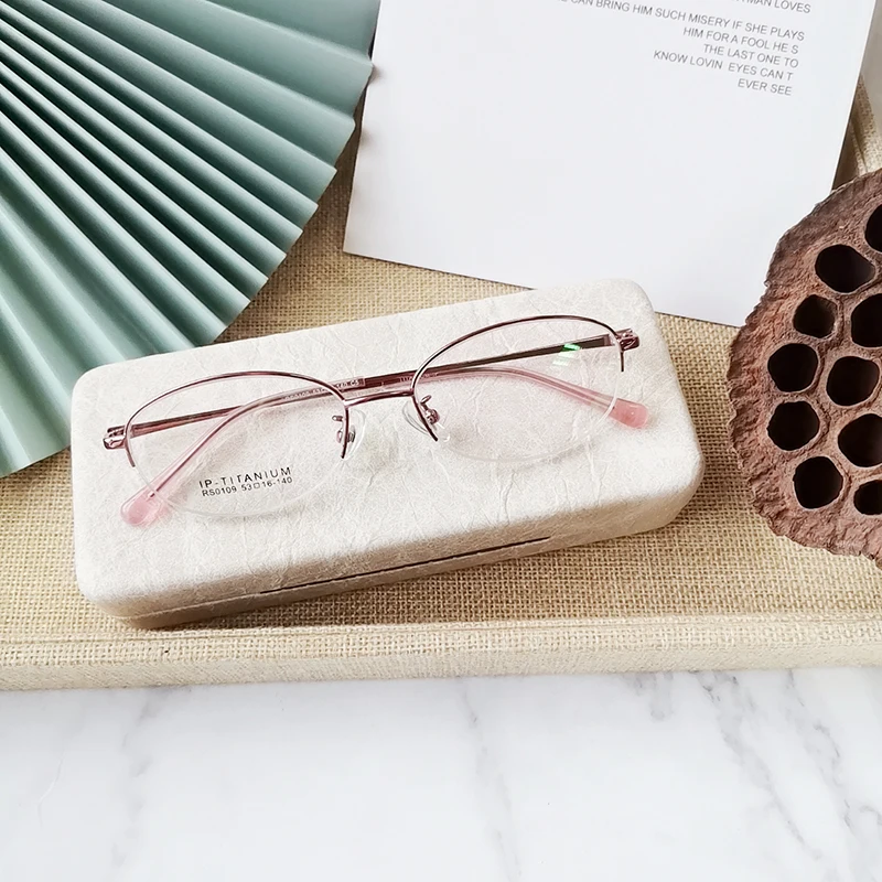 

Pure Titanium Glasses Women's Design Elegant Half Frame Small Face Glasses High Grade Prescription Glasses