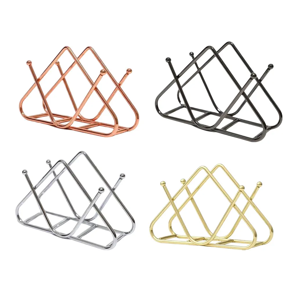 

Paper Holder Iron Household Dining Cafe Bathroom Kitchen Washroom Tissues Stand Desktop Decorative Rack Rose Gold