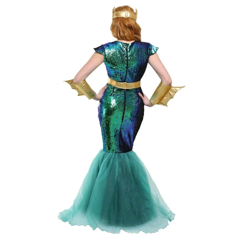 Пара Нептунский король морская сирена костюм королевы русалки мужские костюмы