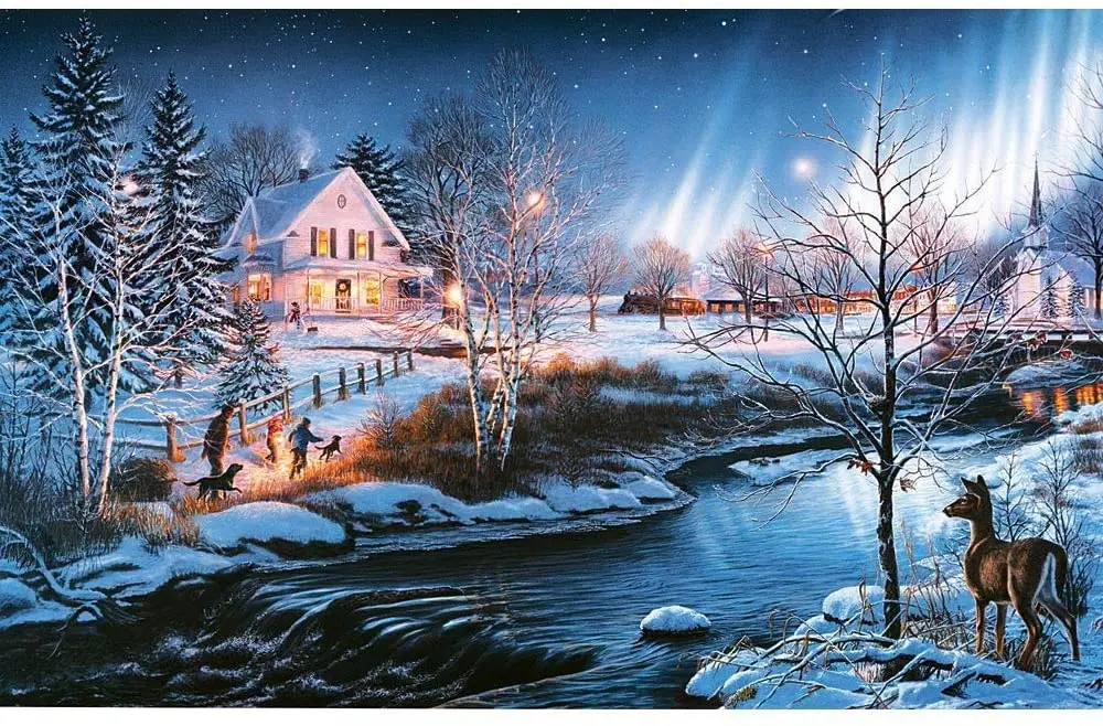 

Winter Holiday Landscape 3d puzzle for adults wooden baby educational toys jigsaw puzzle