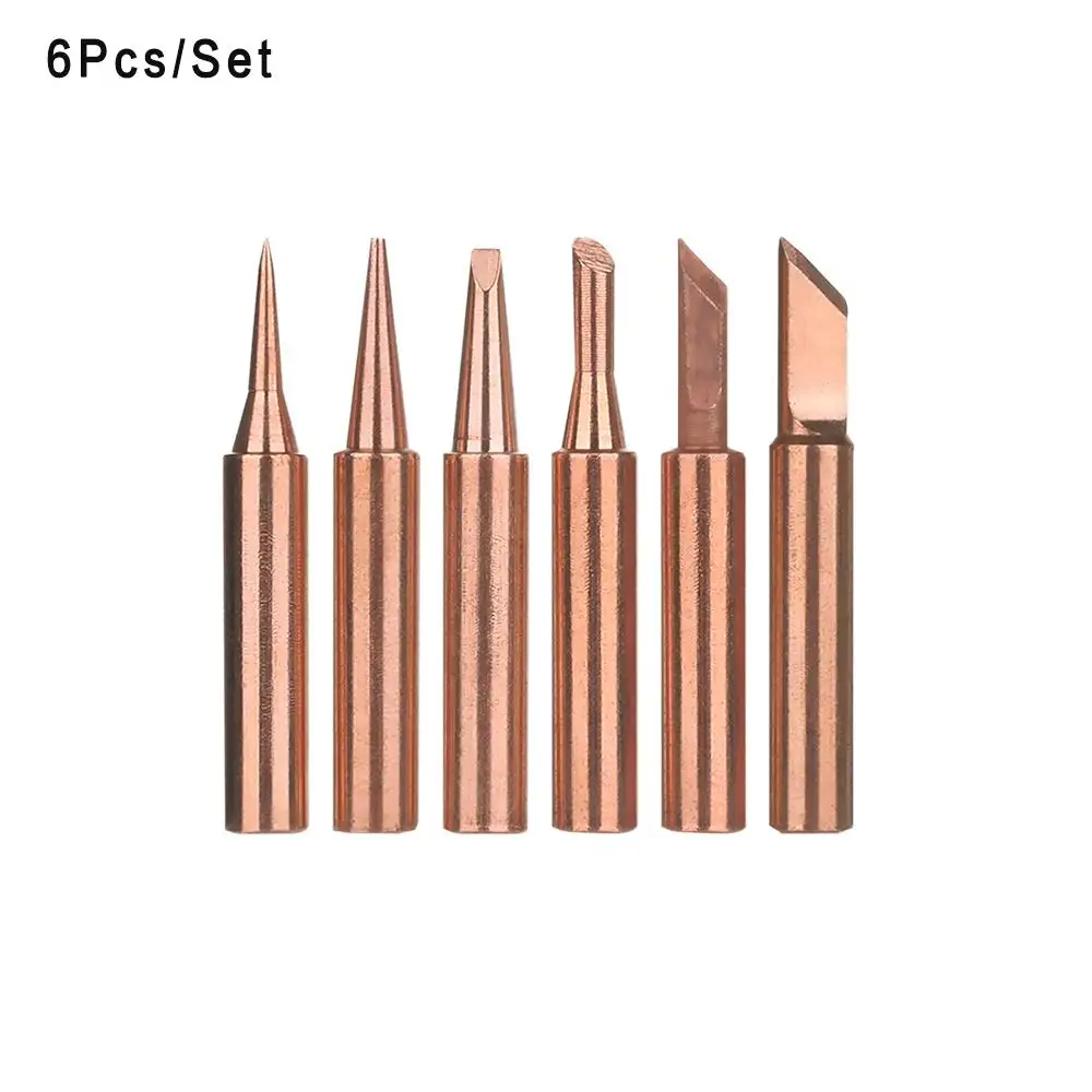 

5/6 шт., наконечники для паяльника из чистой меди 900M-T