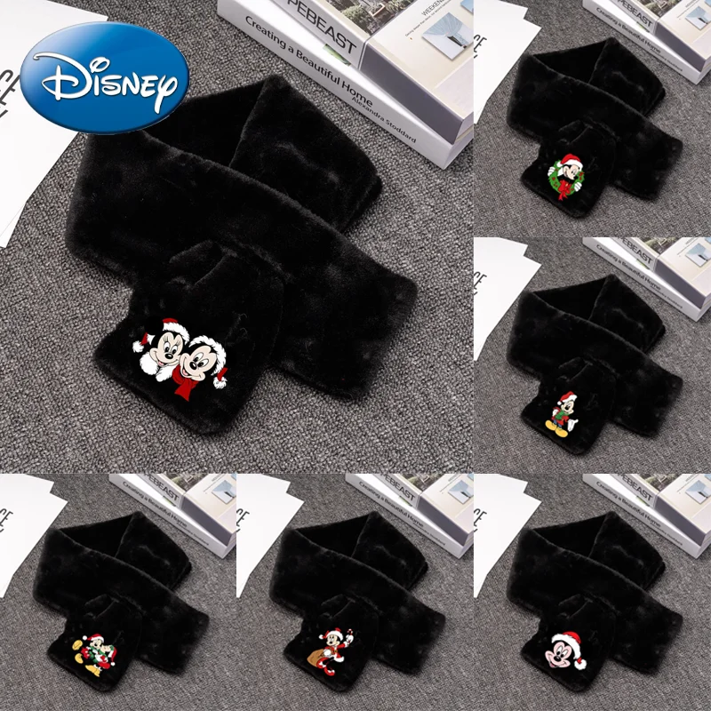 Шарф с Микки Диснеем плюшевый утолщенный шарф героями мультфильмов модные