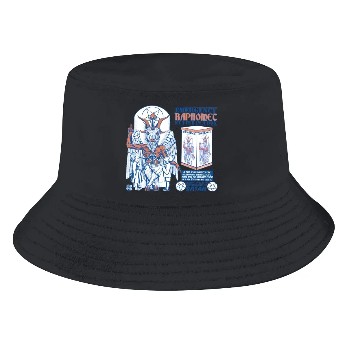 

Box Unisex Bucket Hats Baphomet Satan Lucifer Hip Hop Fishing Sun Cap Fashion Style Designed