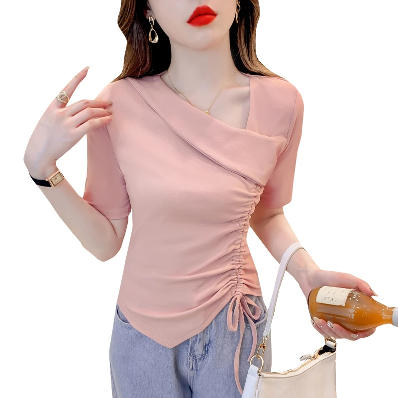 

2023 spring summer new fashion casual woman t-shirt lady beautiful nice women Tops female Cheap wholesale dropshipping BPy6387