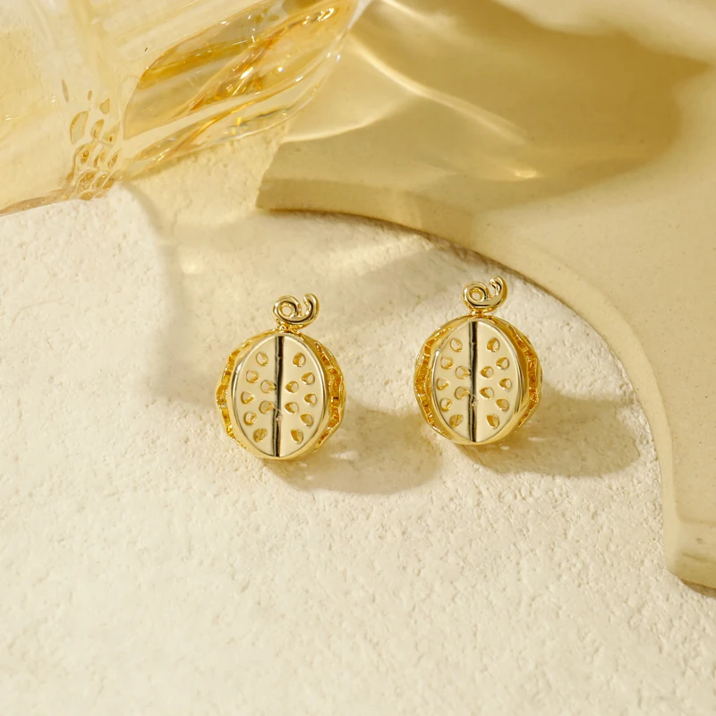 Новые золотые серьги-гвоздики Badu в форме арбуза модные женские мини-серьги с