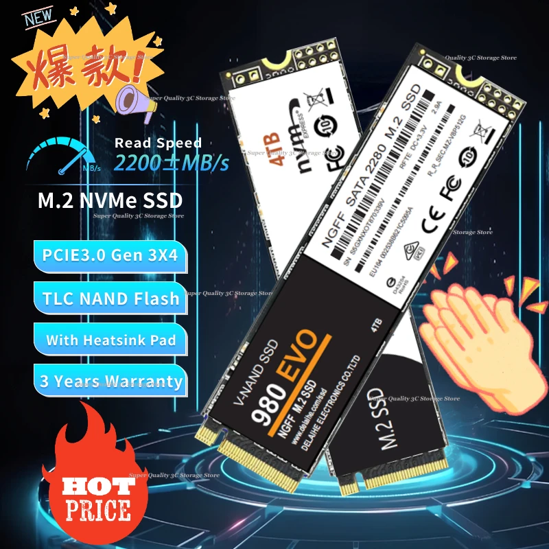 

SSD Nvme M2 8TB 4TB 2TB 1TB 512GB 256GB 128GB Pci-e 3.0x4 SSD Nvme Internal Solid State Disk Hard Disk For PC Laptop Computer