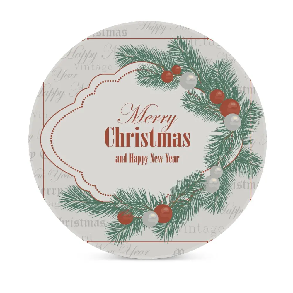 

4 PCS Round Coasters Absorbent Ceramic With Cork Backing Cup Mat Pad For Drinks