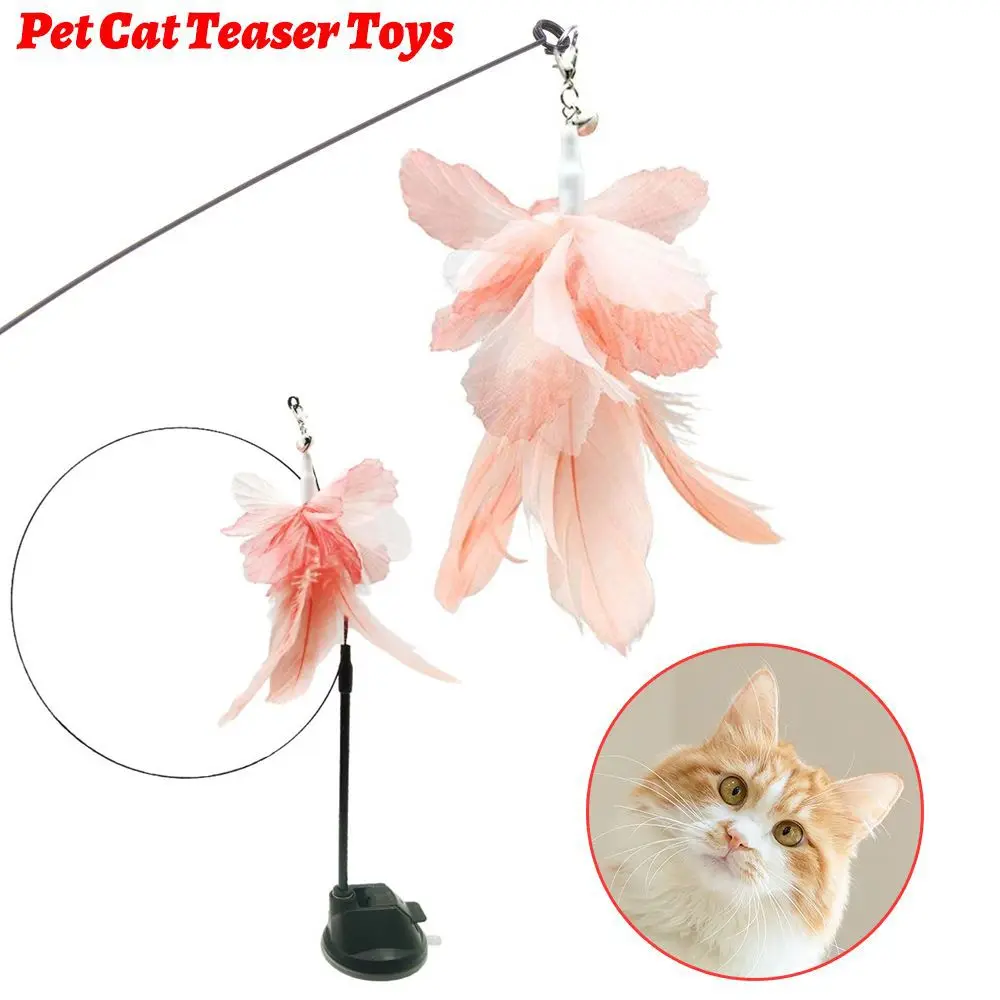 

Pet Sucker Feather Toys For Cats Teaser Stick Small Bell Long Rod Bite Resistance Cat Toys Since The Hi Relieve Boredom Pet Toys