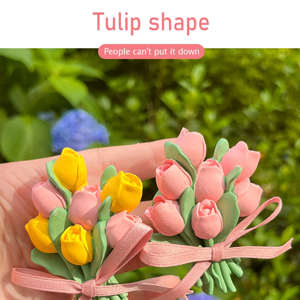 

Car Air Freshener Vent Ornament Cute Tulip Plaster Decoration For Car Diffuser Car Fragrant Decor Auto Interior E2s