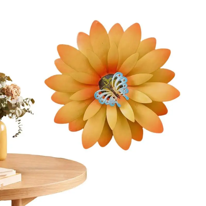 

Iron Sunflower Sculpture Metal Flowers Wall Decorations Restaurant Entrance Pendant Living Room Wall Decor