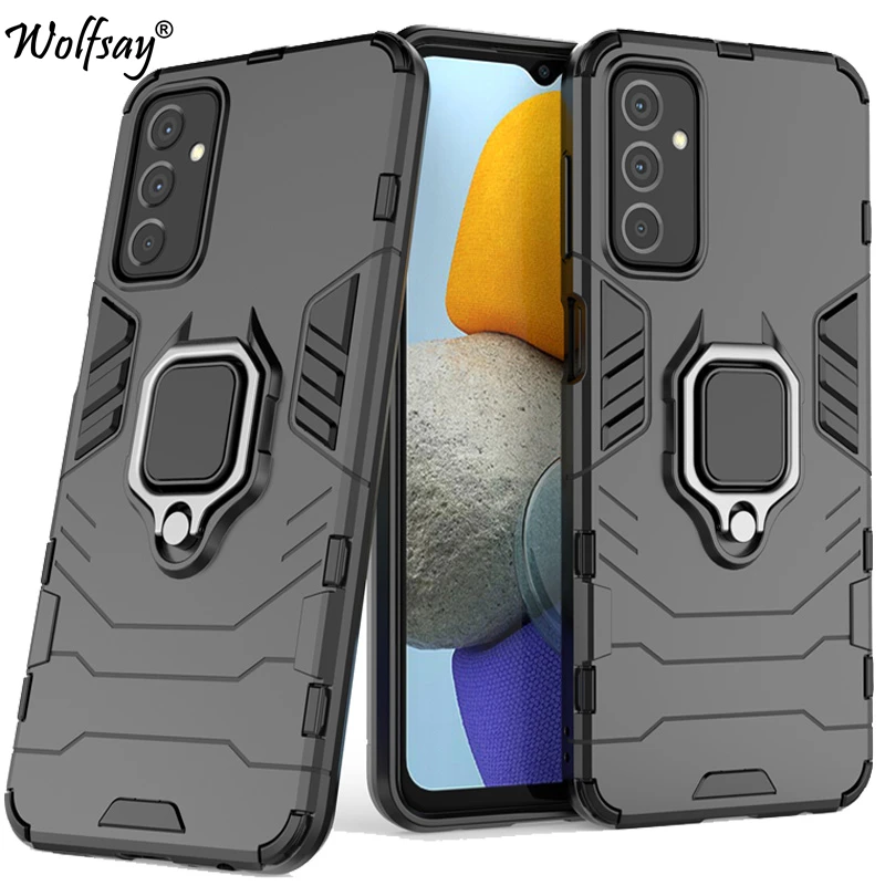 

For Samsung Galaxy M23 Case Armor Magnetic Suction Stand Full Edge Cover For Samsung M23 Case For Samsung M23 M52 M22 M12 A52S