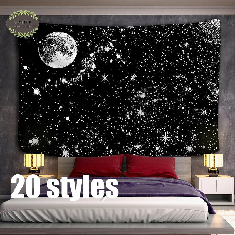 

Starry Sky Tapestry Wall Hanging Boho Home Decor Bedroom Hippie Astrology Sun Moon Living Room Psychedelic Scene Tapestries