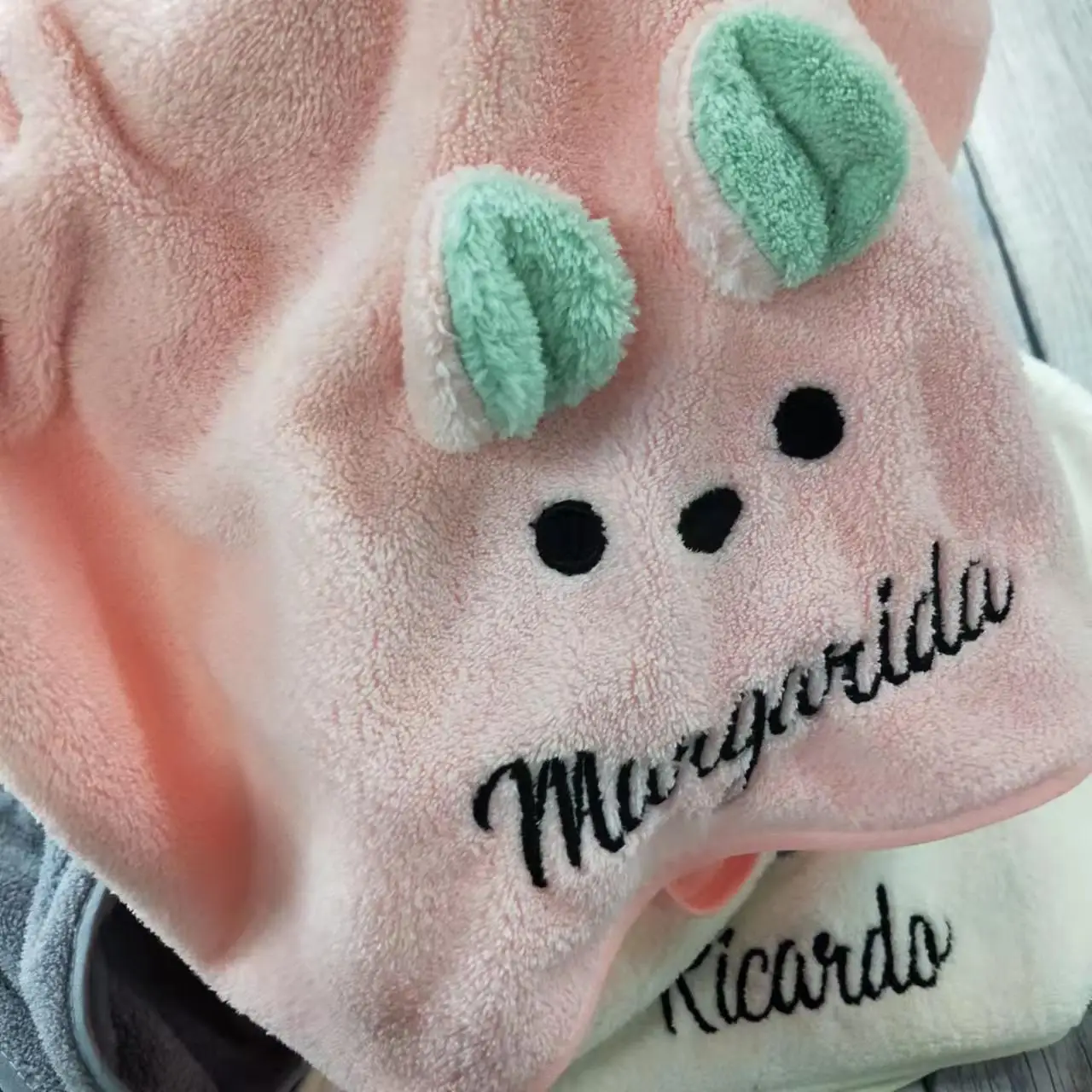 Большое полотенце с монограммой 35*75 см мягкое для детей медведем коала