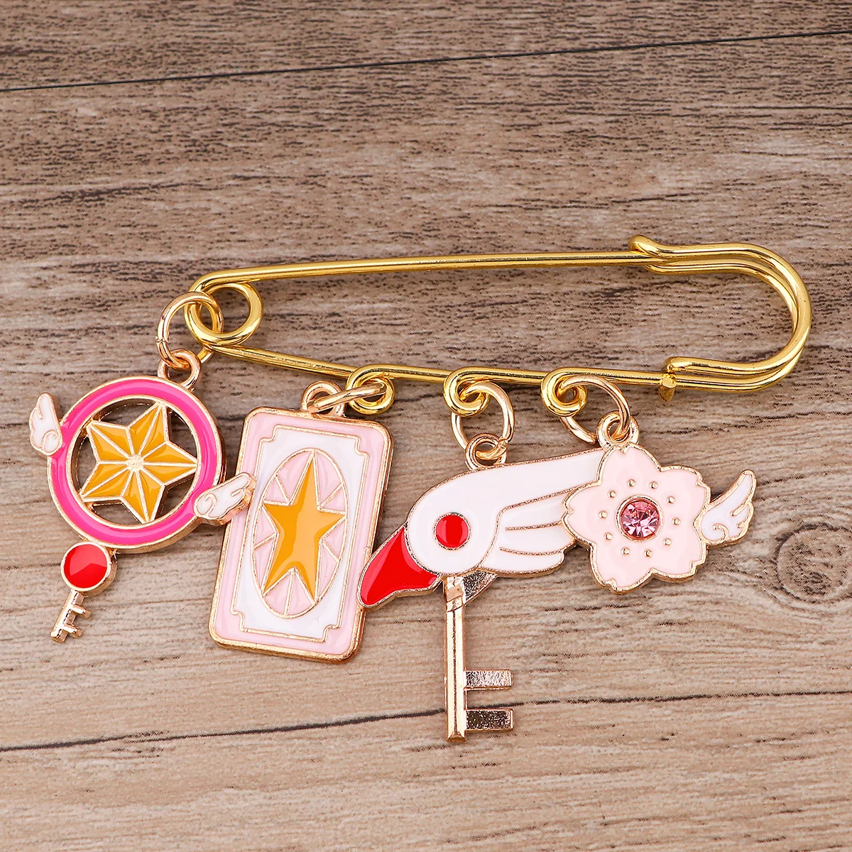 Женская Брошь с эмалью в японском стиле |