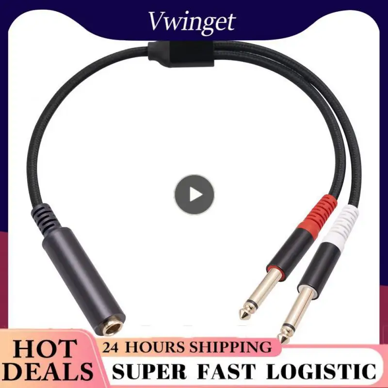 

6.35 Male Stereo For Amplifier Dual Rca Mother Trs Plug Anti-interference Bifurcated Audio Line Audio Line Audio Accessories New