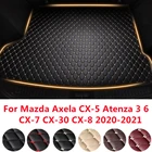 SJ автомобильные коврики для багажника, подходят для Mazda 3 Axela SEDAN Hatchabck CX-5 CX30 6 ATENZA (2007-2021), водонепроницаемые коврики для багажника