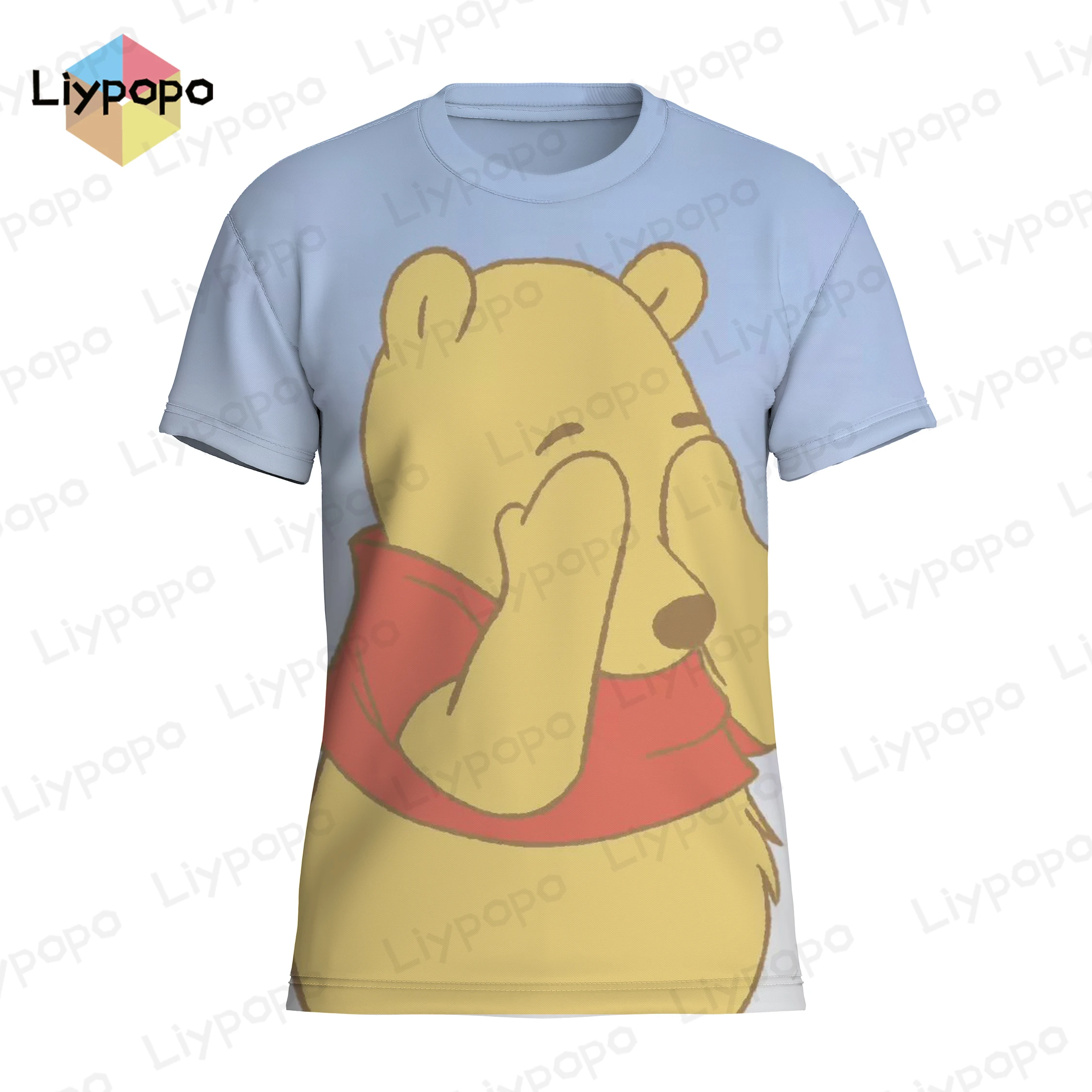 

New Kids Short Sleeve T Shirt Disney Winnie the Pooh 3D Printed Women's Summer Cartoon Anime Men's Oversized T Shirt Top