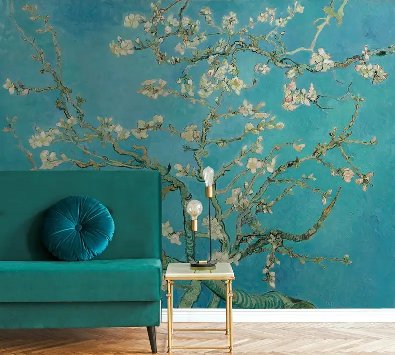 

Almond Blossom Wallpaper Peel and Stick | Watercolor Floral Wall Mural