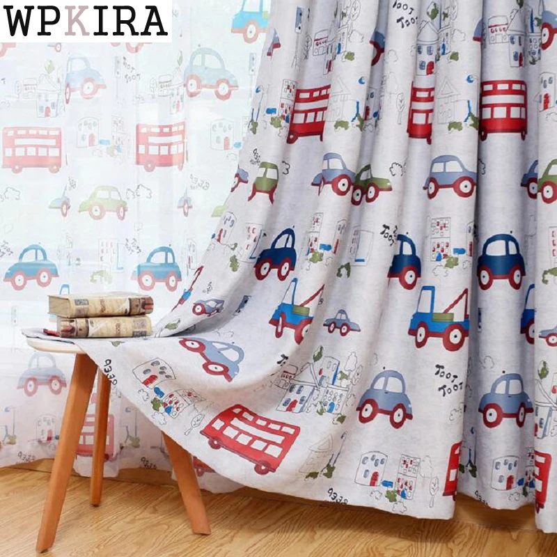

Jealous Cartoon Car Curtains Window Treatments Sheer Curtains For Kids Children Room Living Room Baby Boys Curtains 146&C