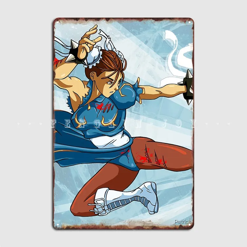 

Chun Li металлический знак пещера паб таблички кинотеатр гостиная индивидуальный жестяной знак плакат