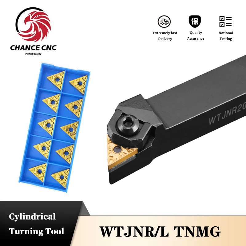 

WTJNR2020K16 WTJNR1616H16 WTJNR2525M16 External Triangul Turning Tool Holder End face TNMG Carbide Inserts Lathe Cutting Tools