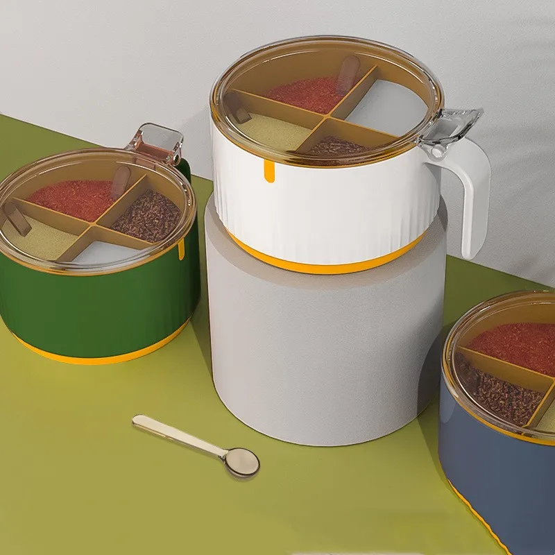 

Коробка для приправ, Бытовая пластиковая, с четырьмя отделениями