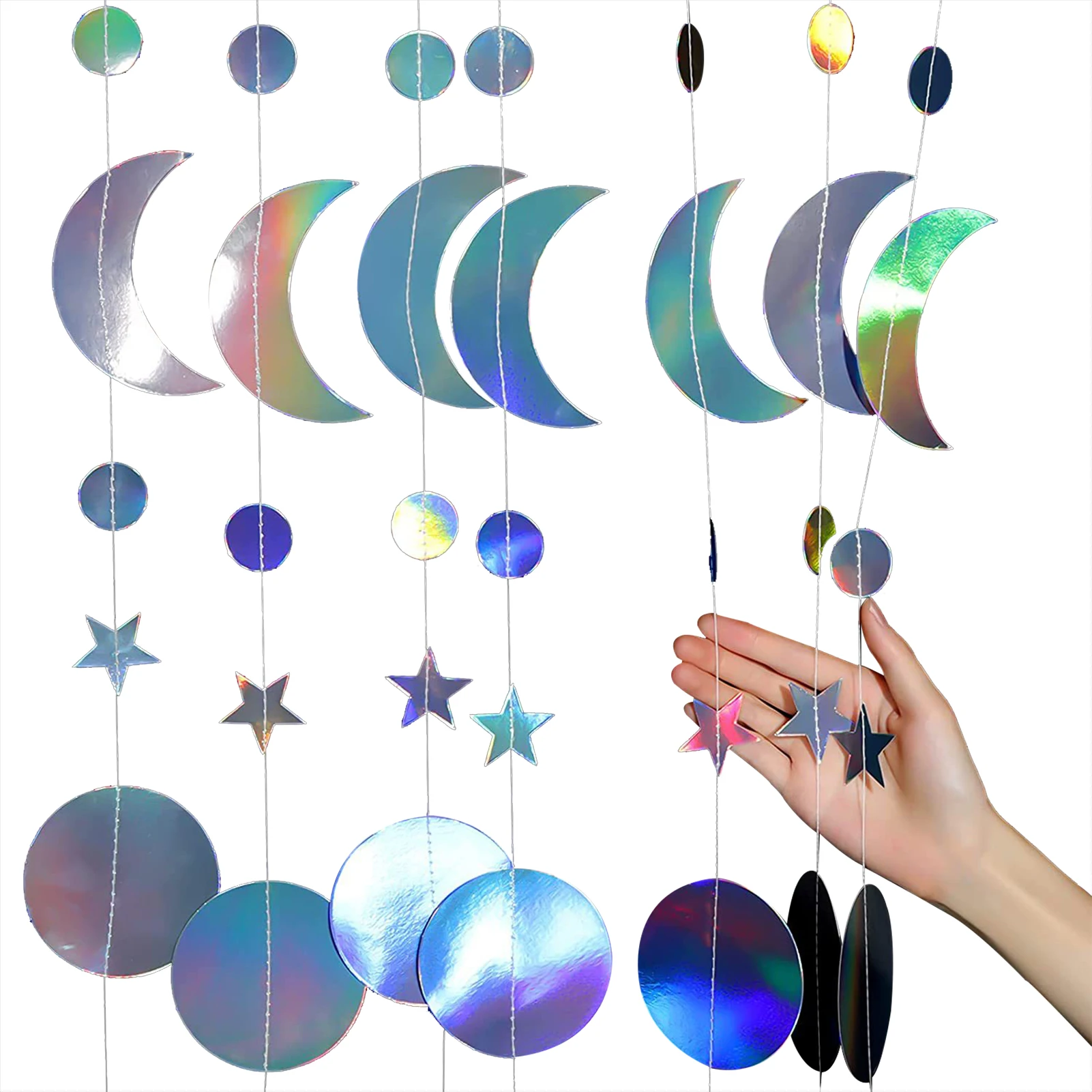 

Eid Mubarak Garlands Shiny Star Ramadan Garland Crescent And Twinkle Little Star Streamer Banner Decor For Birthday EID Mubarak