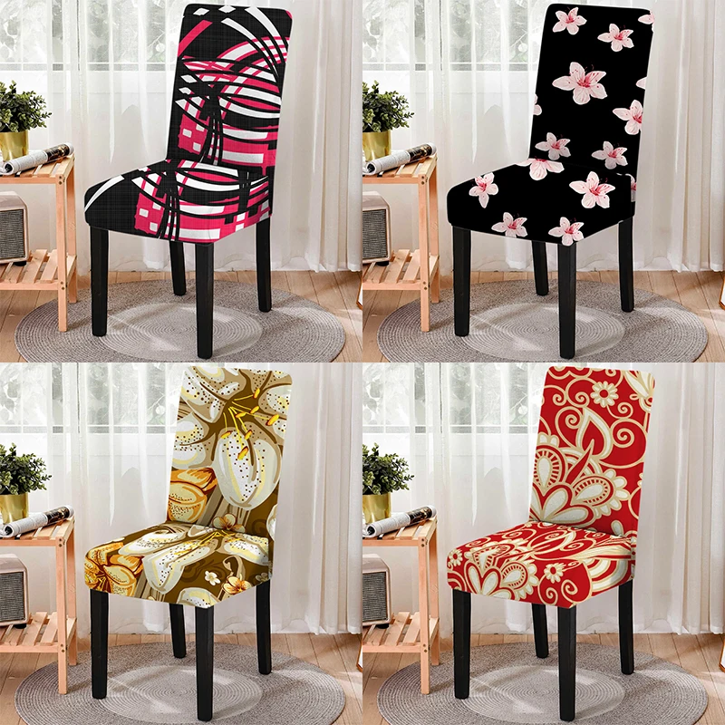 

European Retro Floral Print Chair Cover Dustproof Anti-dirty Removable Office Chair Protector Case Chairs Living Room Desk Chair