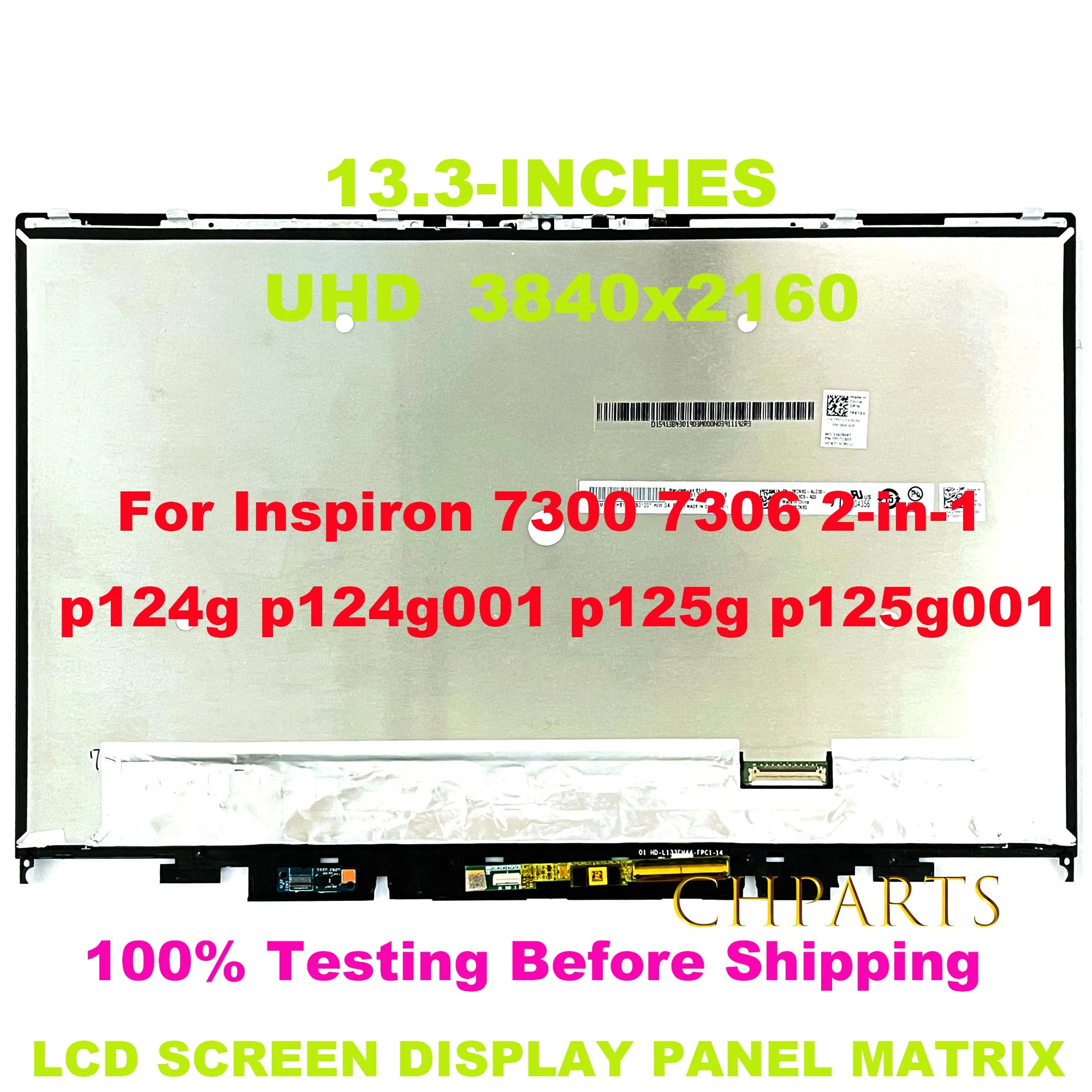 

32DFR3 13.3" LCD Touch Screen Laptop Replacement Panel Assembly For Dell Inspiron 7300 7306 2-in-1 p124g p124g001 p125g p125g001