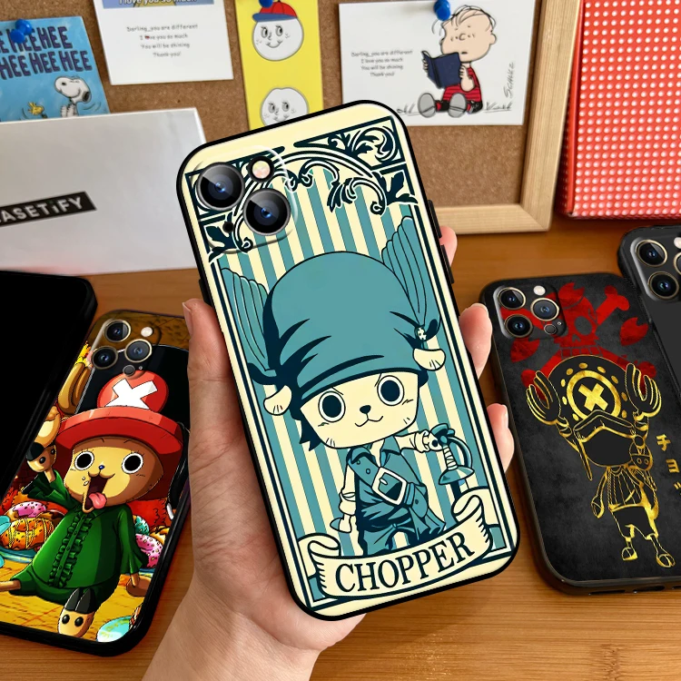 

Anime Tony Tony Chopper ONE PIECE For Apple iPhone 13 12 11 Pro 12 13 Mini X XR XS Max SE 6 6S 7 8 Plus Phone Case Back Black
