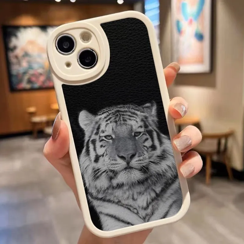

Beast Tiger Phone Case Lens Protection Painted Upholstered For IPhone 14 11 12 13 Pro Max Mini X XR XS 7 8 Plus