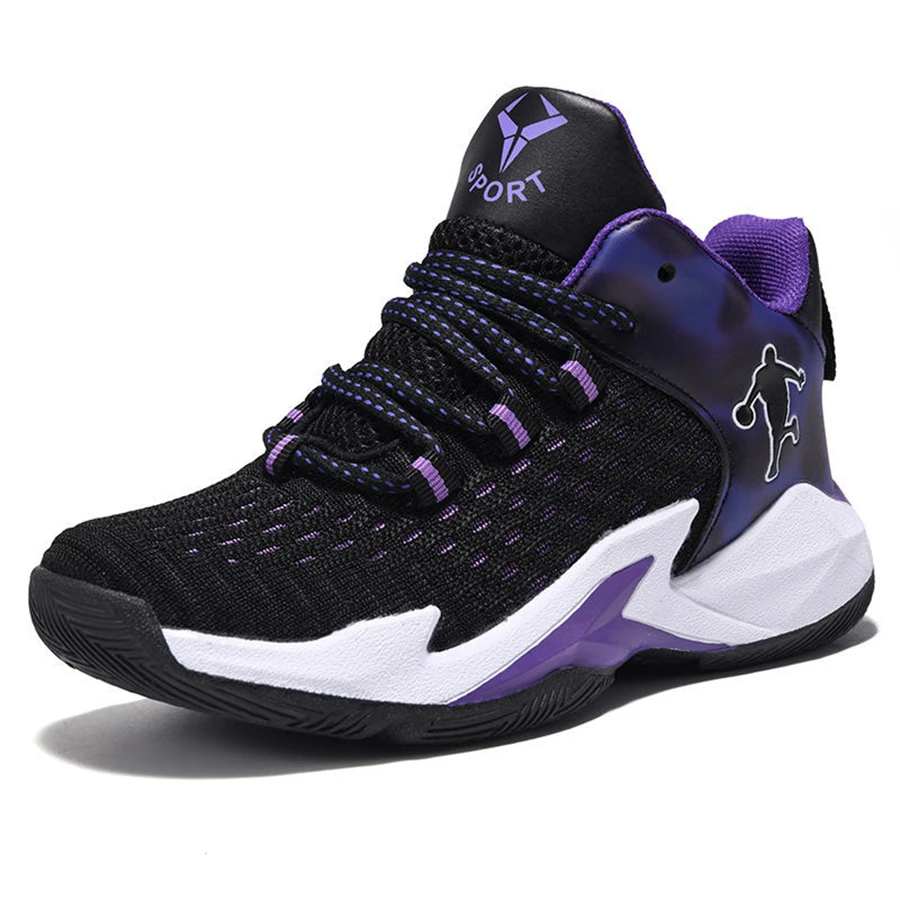 New Kids Basketball Shoes Students Running Shoes Brand Jordans Mesh Breathable Sports Shoes Boys High Top Basketball Sneakers
