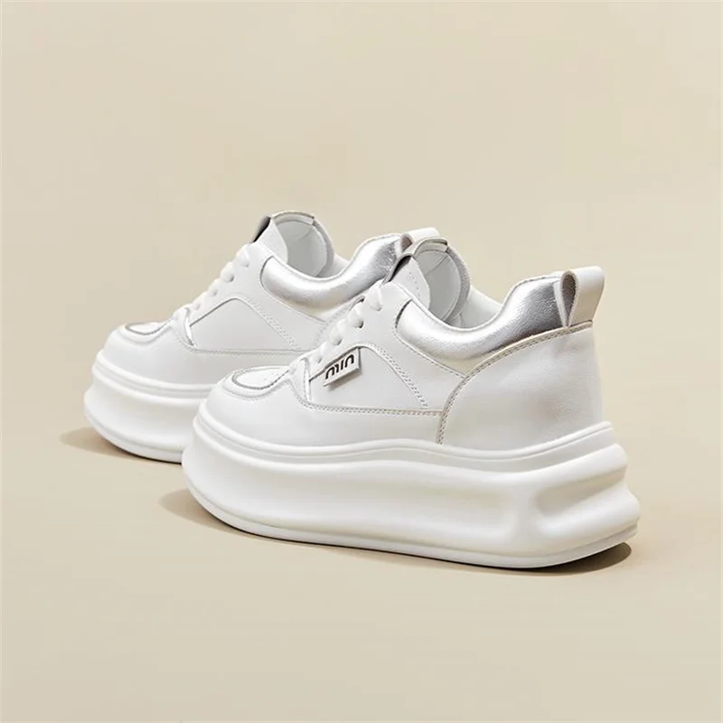 Кроссовки на массивной платформе 6 5 см женские дышащие вулканизированные туфли