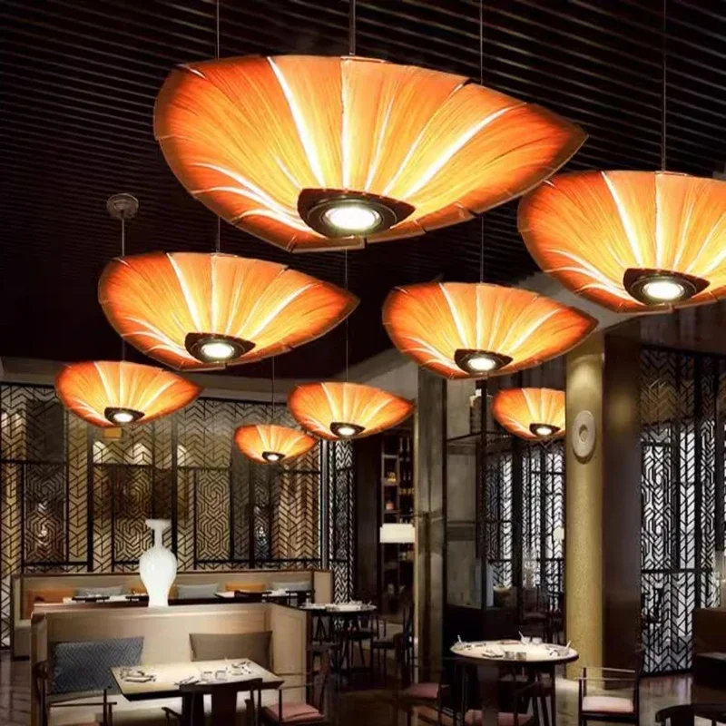 Японская ваби-саби люстра из древесной щепы ресторан выставочный зал украшение