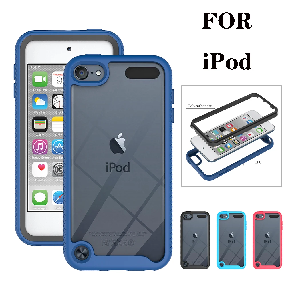 

Transparent Hybrid TPU+PC Case for iPod Touch 7 5 6 Coque Touch7 Touch6 Touch5 Clear Shockproof Fundas Two Layer Shell Cover
