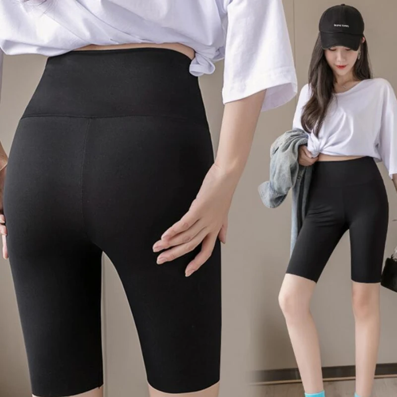 

Шорты женские летние спортивные, велосипедные короткие эластичные базовые брюки для фитнеса, облегающие пляжные повседневные Черные пикантные байкерские шорты