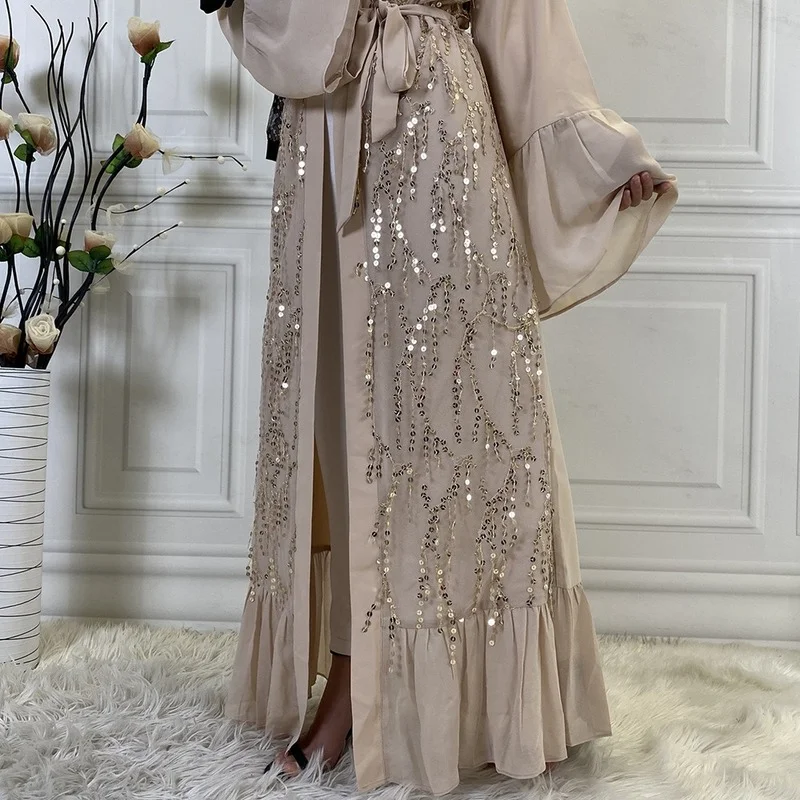 

Muslim Dress Ramadan Abaya Femme Open Abayat Abayas for Woman Dubai 2022 Turkey Islamic Clothing Chiffon Cardigan Islam Kaftan