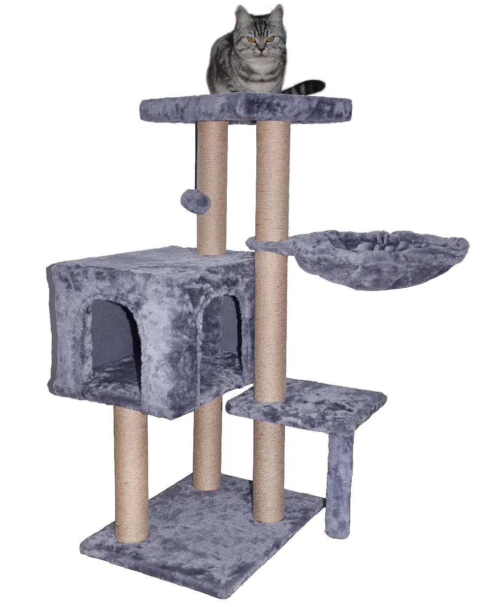 

Cat Play Tree has Scratching Scratch Board Toy Climbing Tower Frame House Ball Activity Centre Furniture Jute Covered Pet Post