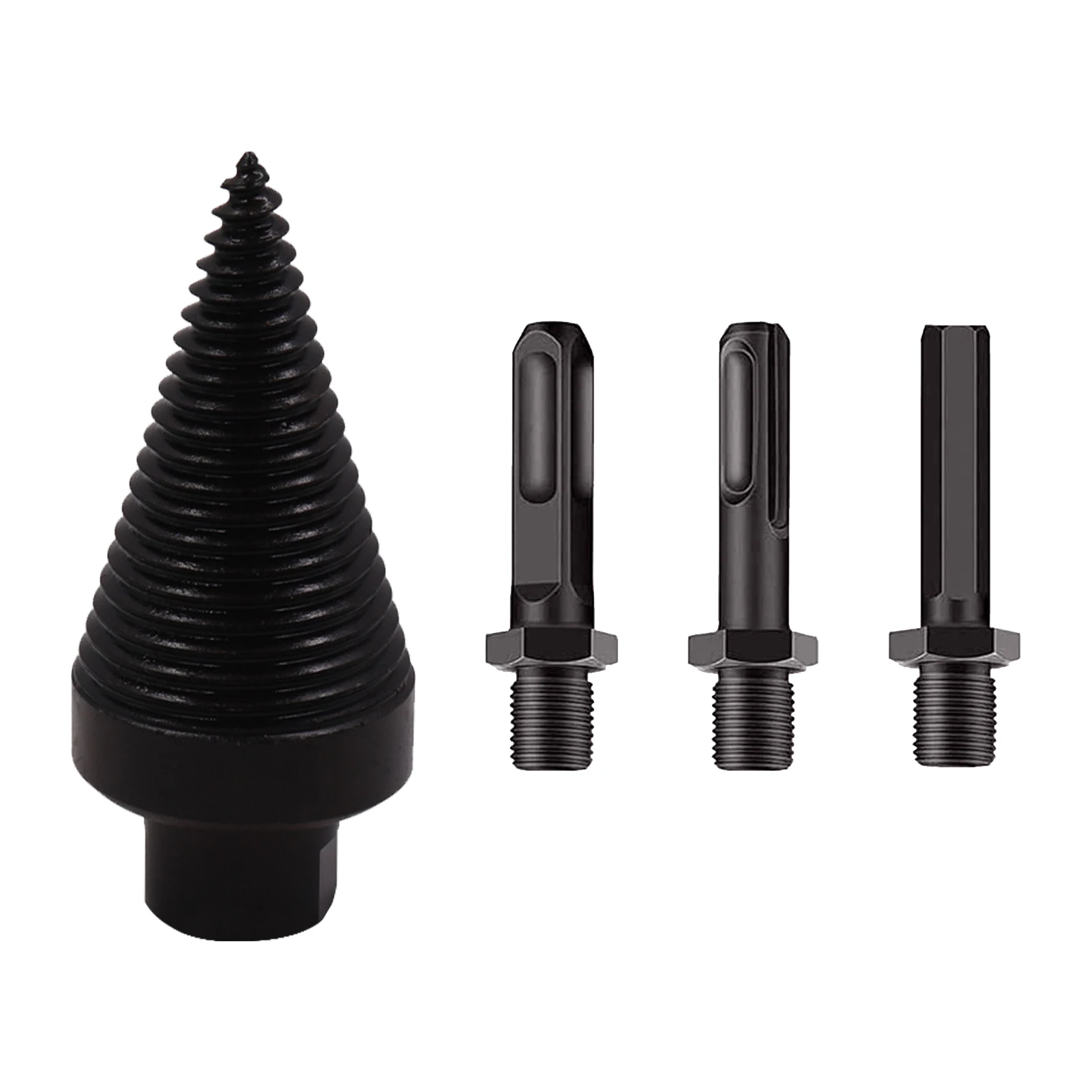 

3pcs Durable Round Hex Square Handle Practical Drill Bit Shank Carbon Steel Home Accessories Carpentry Wood Splitter Log