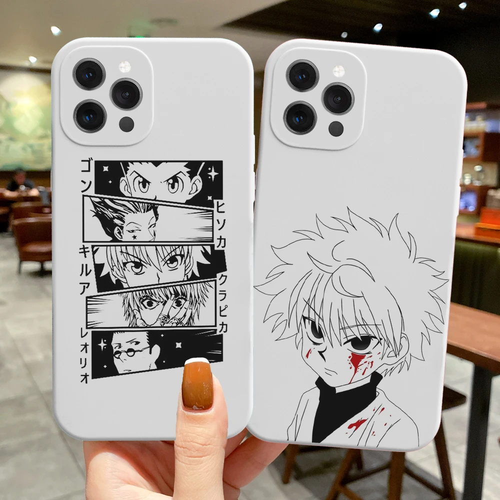 Матовый белый Силиконовый чехол Hunter X Для iPhone 13 12 11 Pro Max XR XS MAX 7 8 Plus HXH с аниме |