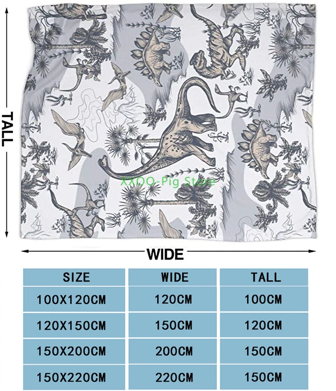 

-Серое Фланелевое Флисовое одеяло с динозавром для лагеря Trex, Королевский размер, плюшевое мягкое и уютное детское постельное белье, декор д...